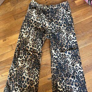 CIDER Leopard print wide leg pants size M